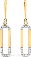 Haus of Brilliance 14K Yellow Gold 1/5 Cttw Diamond Paper Clip Dangle Earrings
