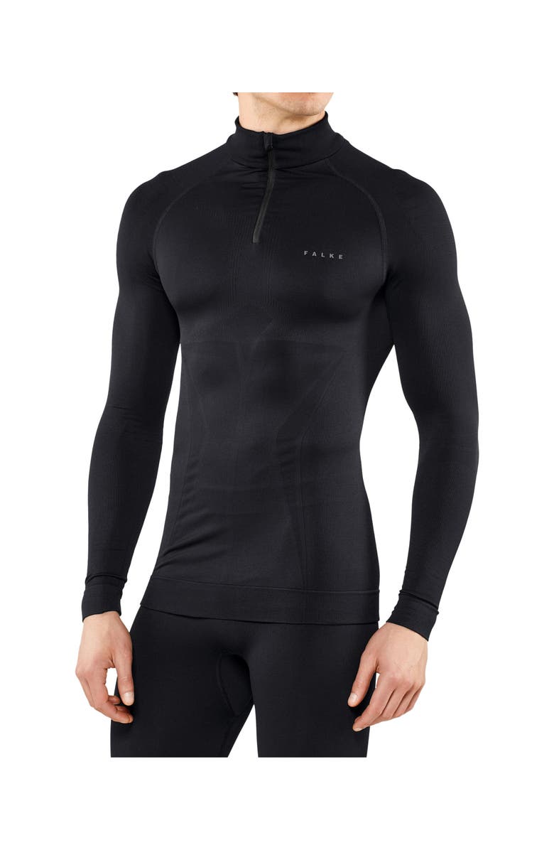 Falke Maximum Warm Zip Base Layer Top, Main, color, Black