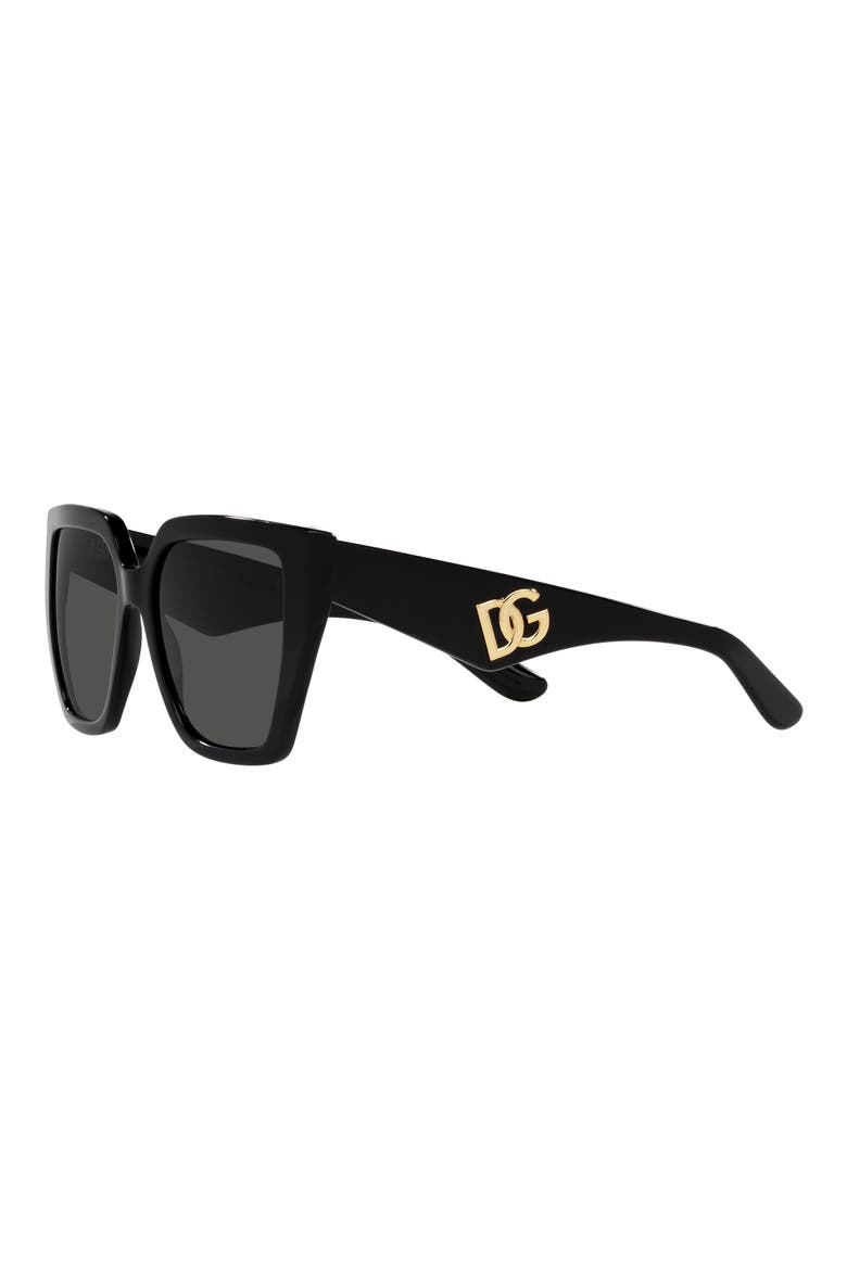 55mm Square Sunglasses, Alternate, color, BLACK