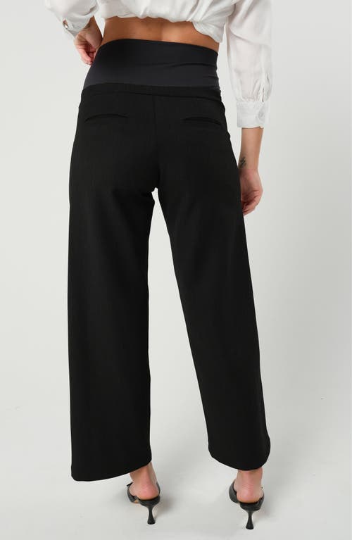 Marion Wide Leg Black Maternity Work Pant In Black