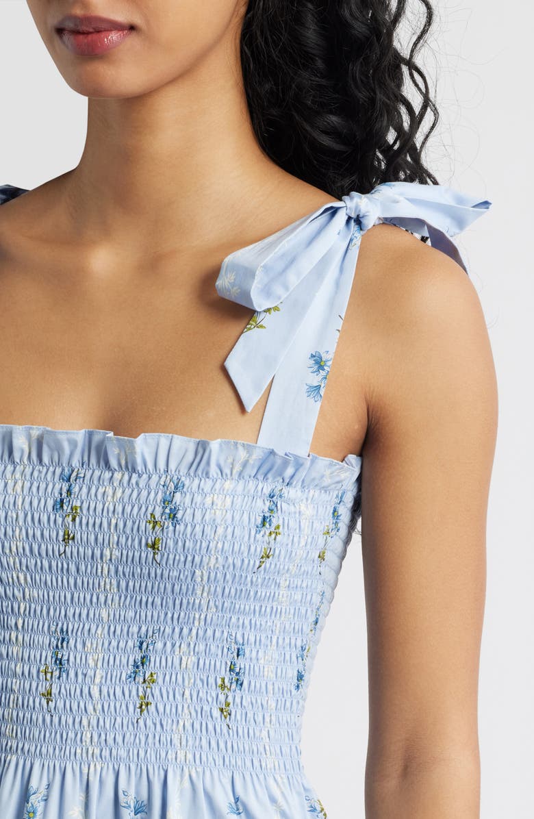 Hill House Home The Ribbon Smocked Pleated Minidres, Alternate, color, Bluebell Waltz
