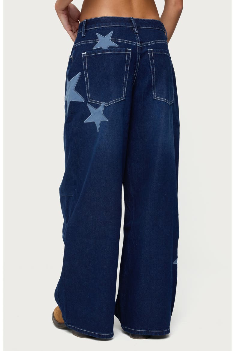 Trish Stars Low Rise Wide Leg Jeans, Alternate, color, INDIGO-BLUE-RAW-WASH
