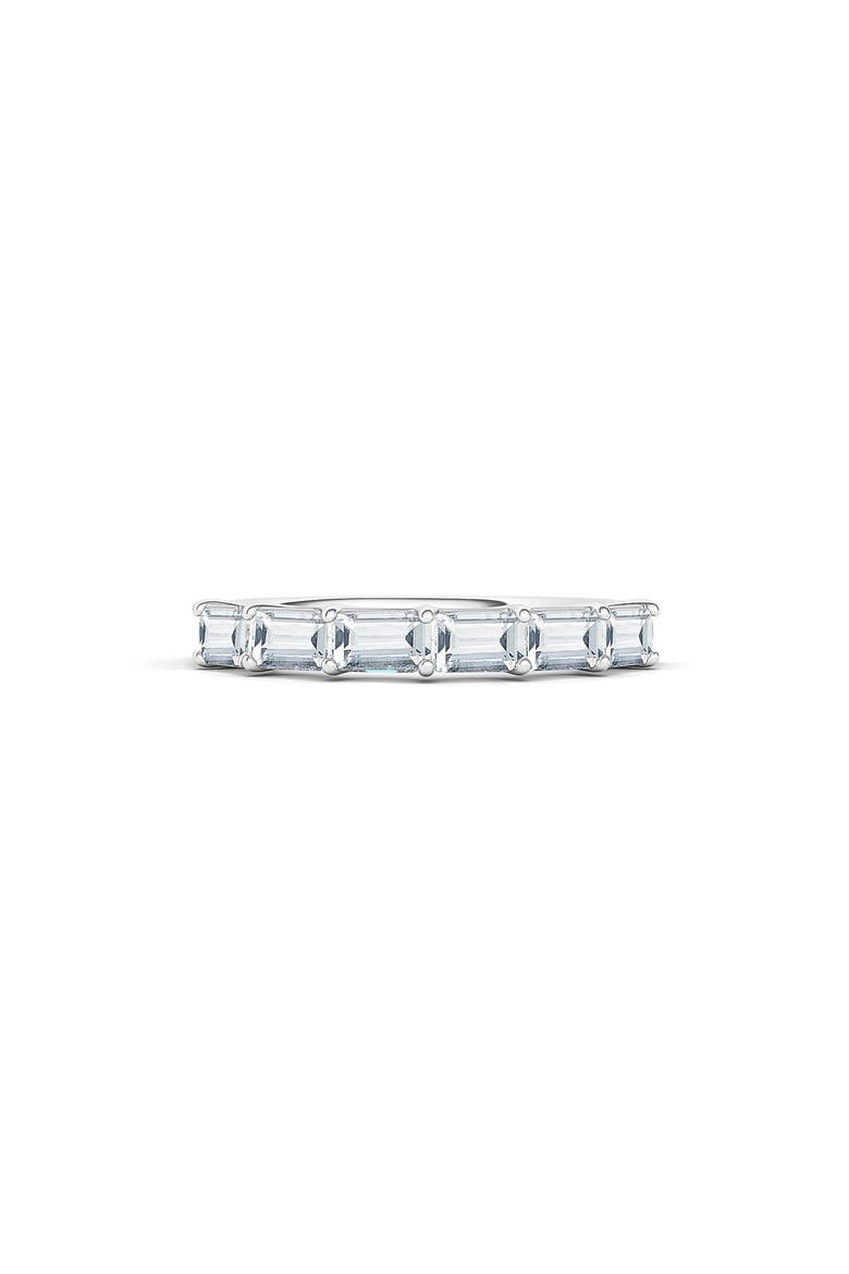 Half Sideways Lab Created Diamond 18K Gold Eternity Ring, Alternate, color, WHITE GOLD