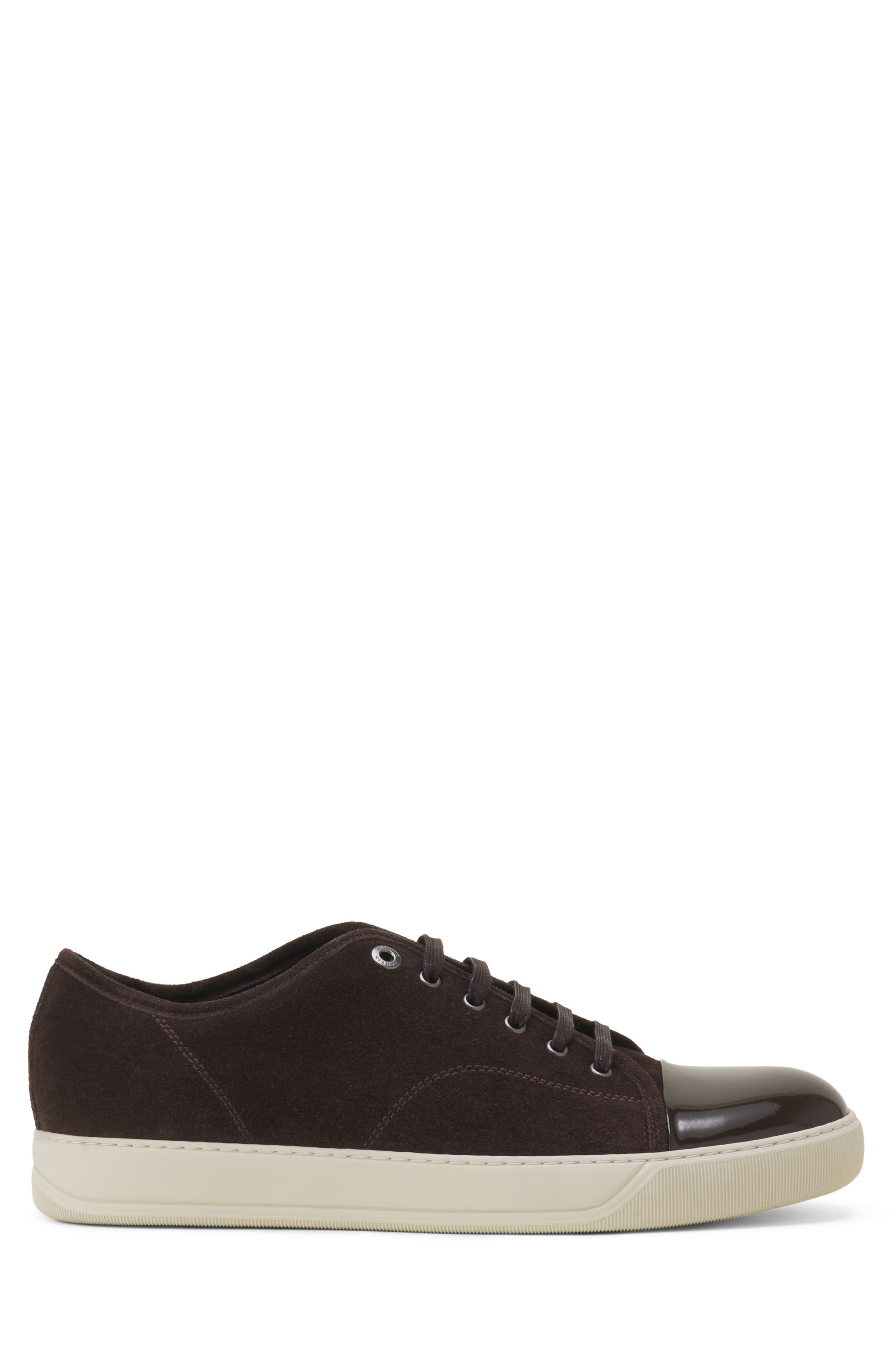 Lanvin Dbb1 Patent Leather And Suede Sneakers, Main, color, Brown