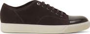 Lanvin Dbb1 Patent Leather And Suede Sneakers