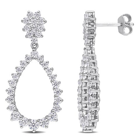 Moissanite Open Teardrop Dangle Earrings