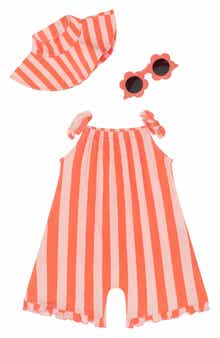 Petit Lem’s Mini Threads Romper Sunhat and Sunglass Set