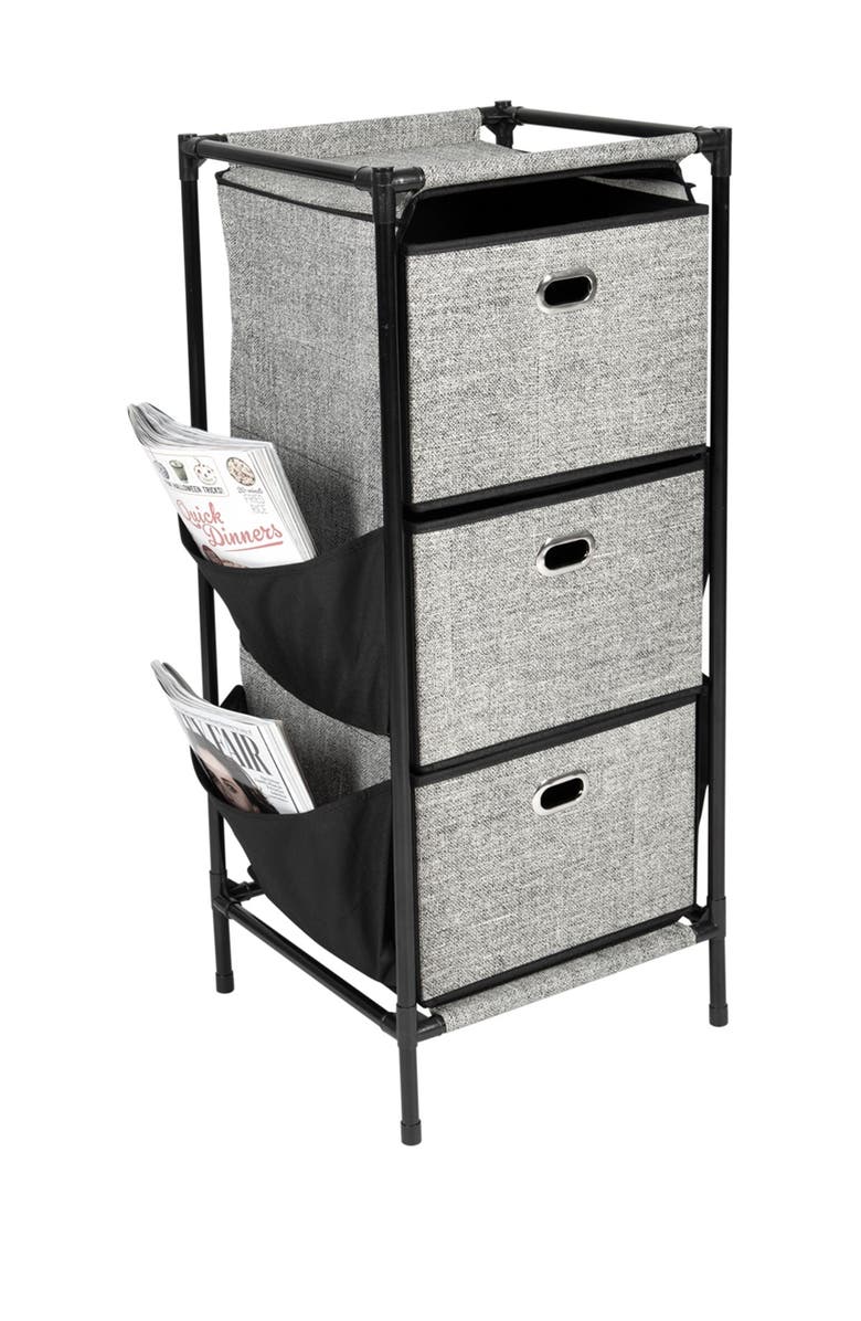 KENNEDY INTERNATIONAL Black Simplify 3 Tier Side Pocket Storage Drawer, Alternate, color, 