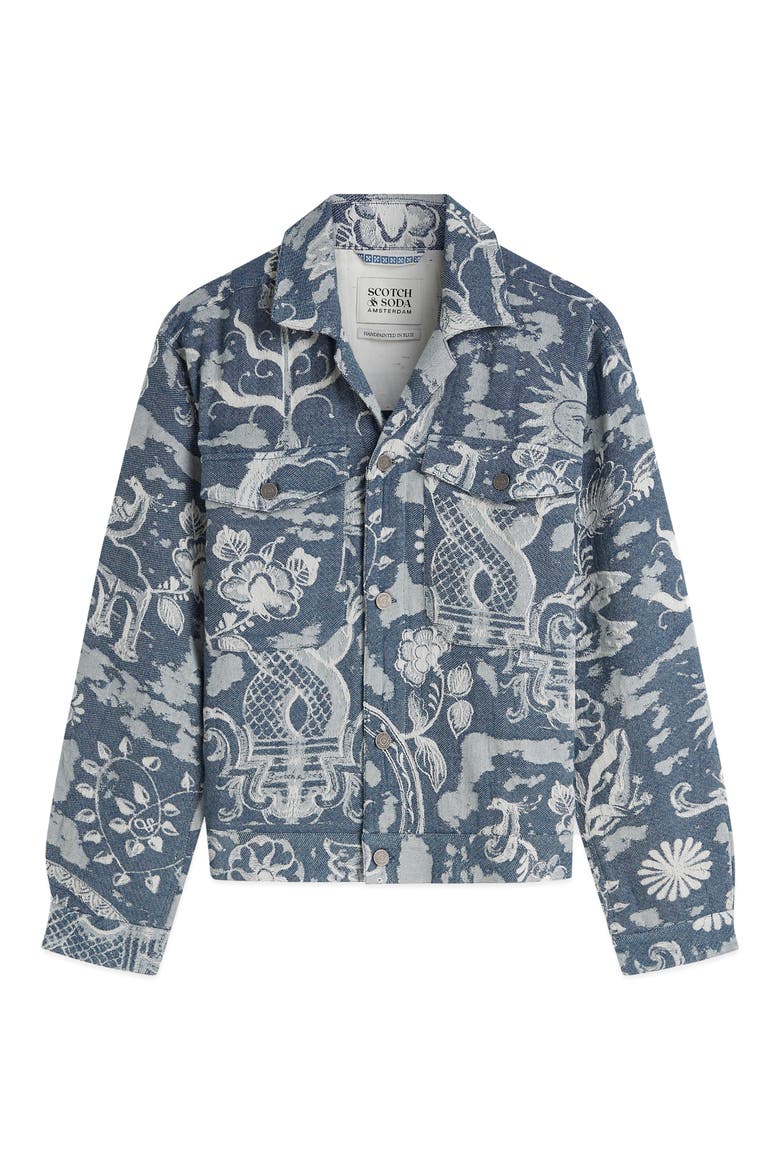 Cotton Shirt Jacket, Alternate, color, DELFT TILES BLUE