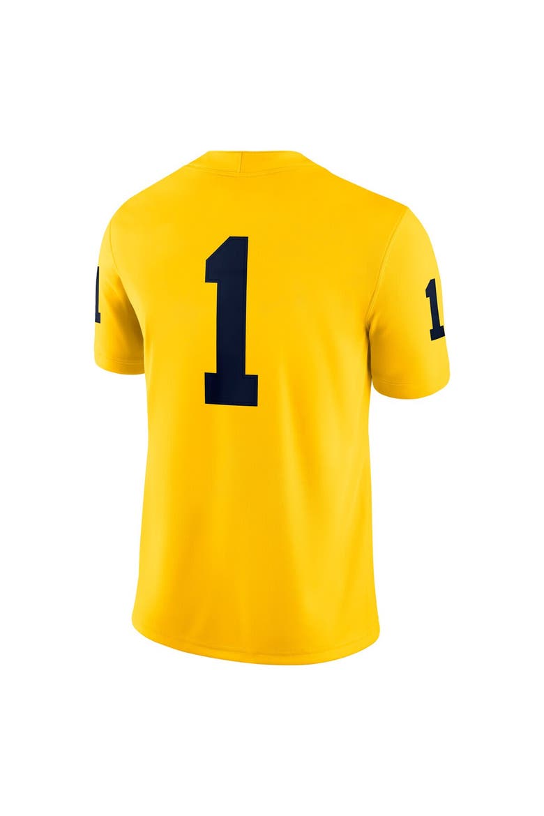 Men's Jordan Brand #1 Maize Michigan Wolverines Alternate Game Jersey, Alternate, color, Maize