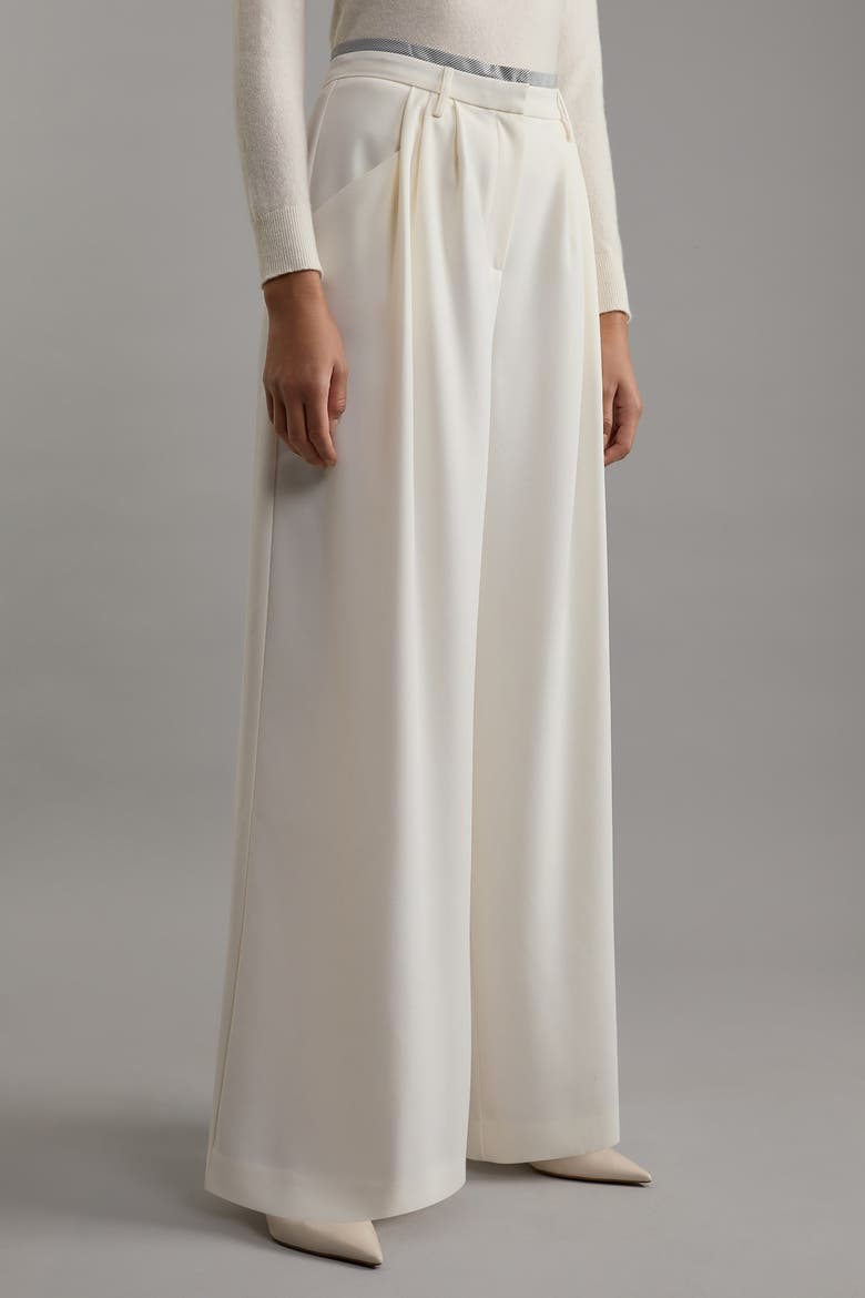 Pleat Detail Wide Leg Pants, Main, color, Ivory