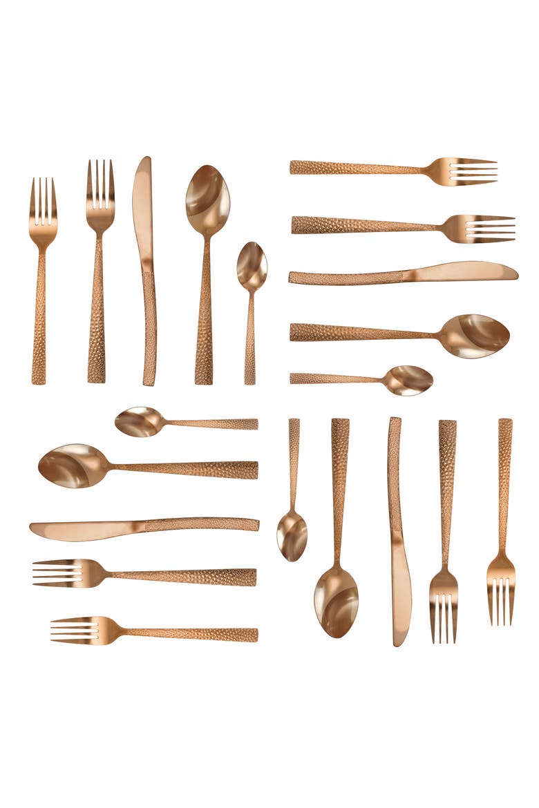 Baily 20 Piece Flatware Utensil Set, Alternate, color, Rose Gold