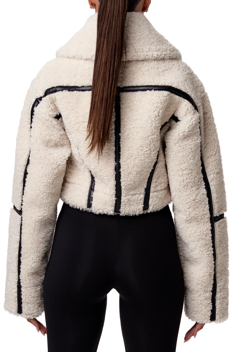 Reversible Faux Shearling Jacket, Alternate, color, CREAM