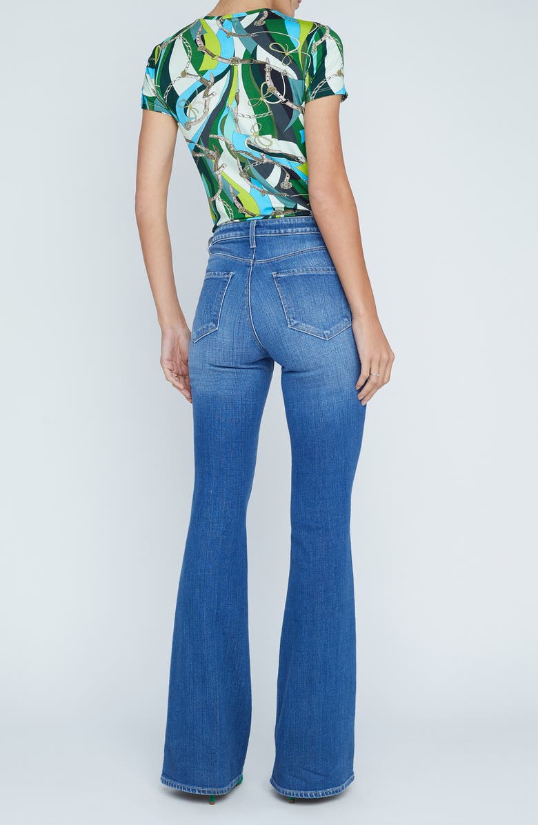 L'AGENCE Bell High Waist Flare Jeans, Alternate, color, Authentique