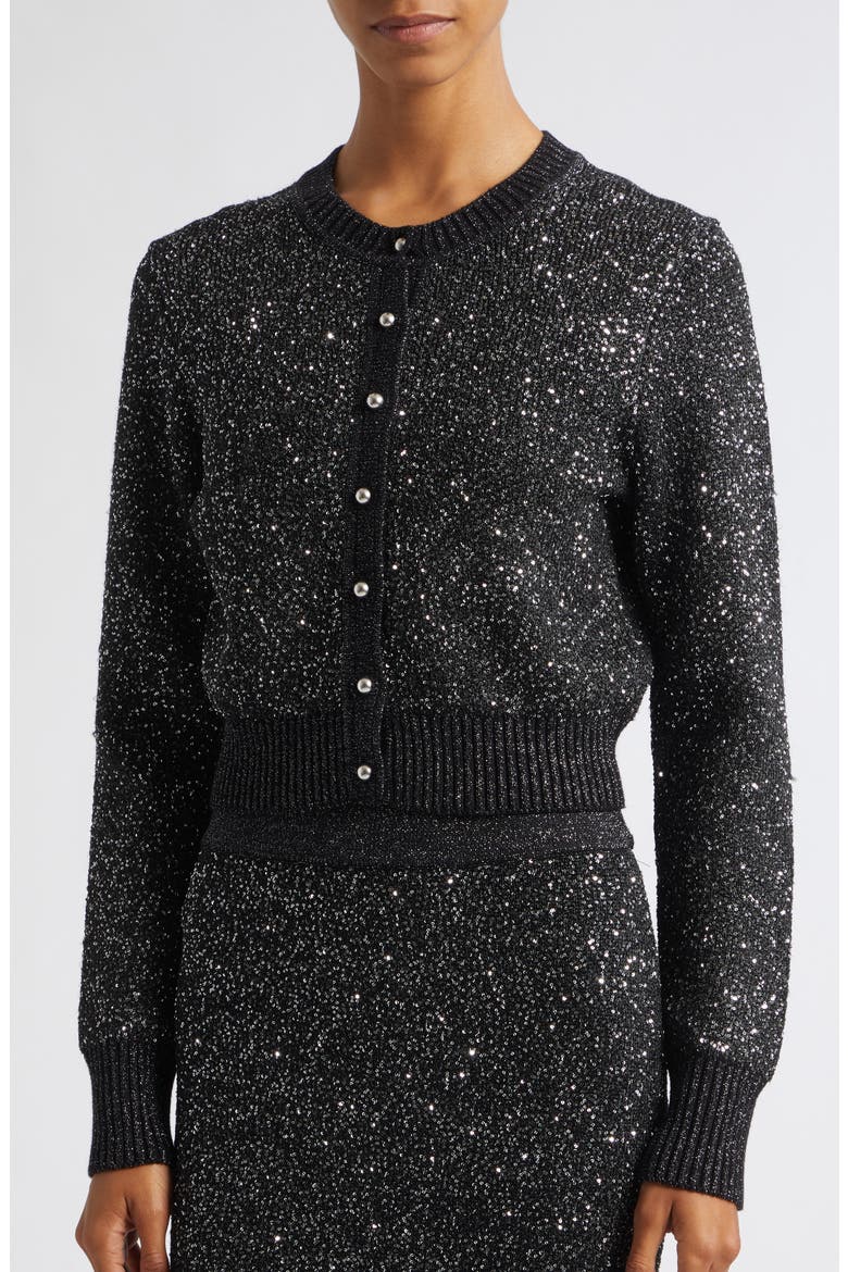 Mollie Sequin Cardigan, Alternate, color, ONYX
