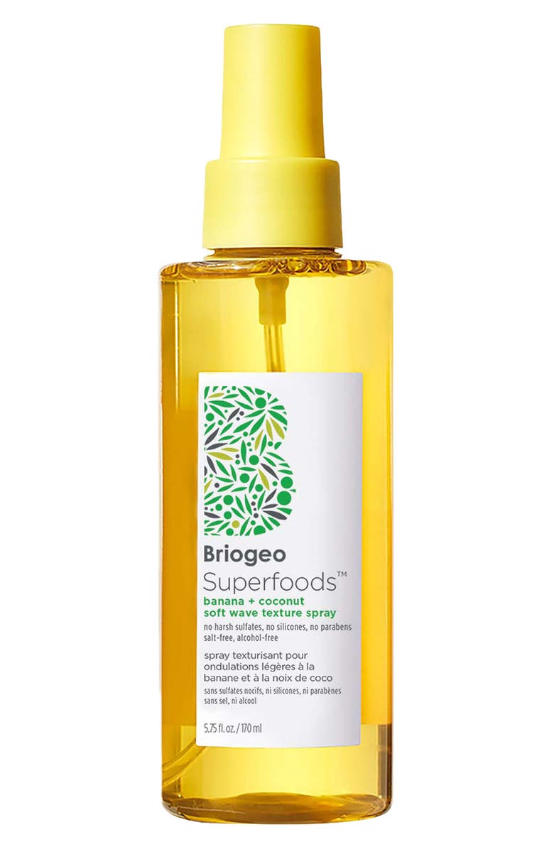 Briogeo Superfoods<sup>™</sup> Banana + Coconut Hydrating Salt-Free Soft Wave Texture Spray, Main, color,