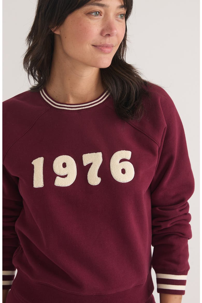 Anytime 1976 Appliqué Sweatshirt, Alternate, color, CRIMSON