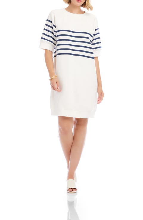Stripe Fleece Shift Dress