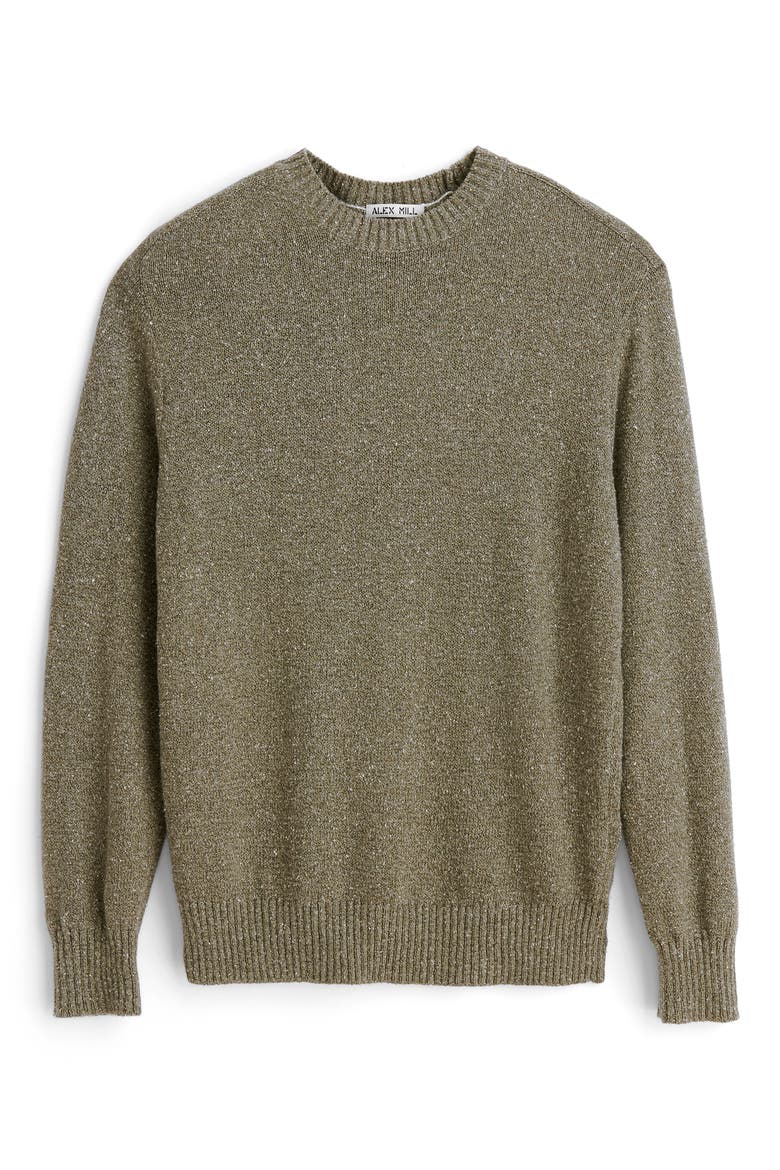 Donegal Cotton & Silk Crewneck Sweater, Alternate, color, GREEN
