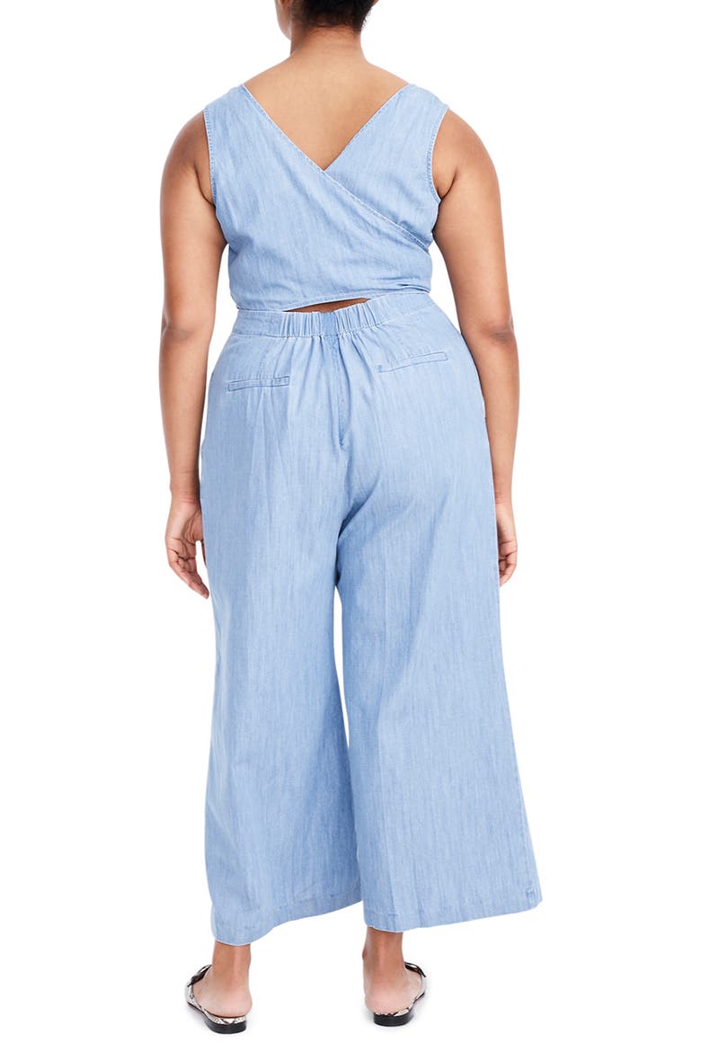 Dark Matter Wrap Tie Chambray Jumpsuit, Alternate, color, DALTON WASH