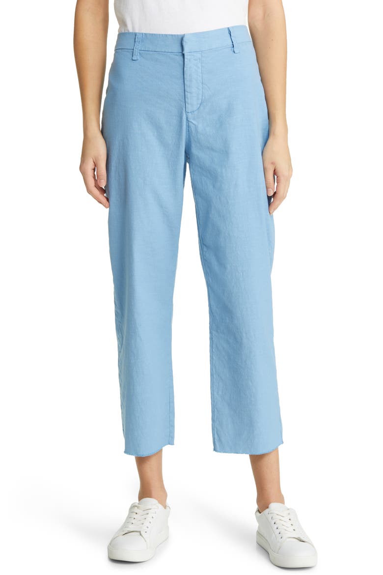 Kinsale High Waist Wide Leg Performance Cotton & Linen Pants, Main, color, SKY