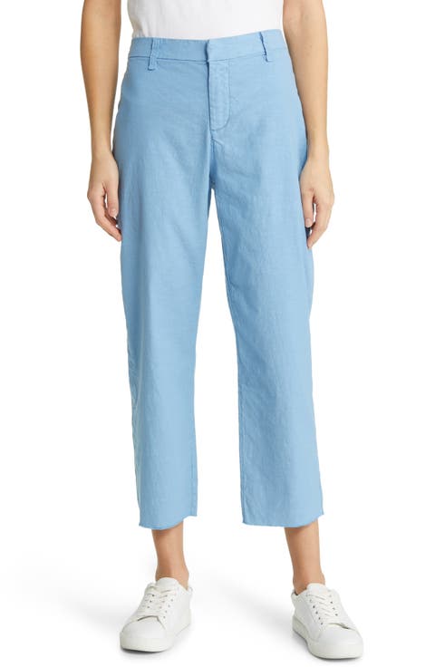 Kinsale High Waist Wide Leg Performance Cotton & Linen Pants