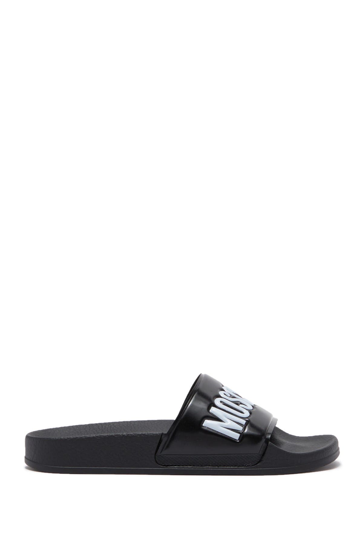 Moschino Logo Slide Sandal, Main, color, 