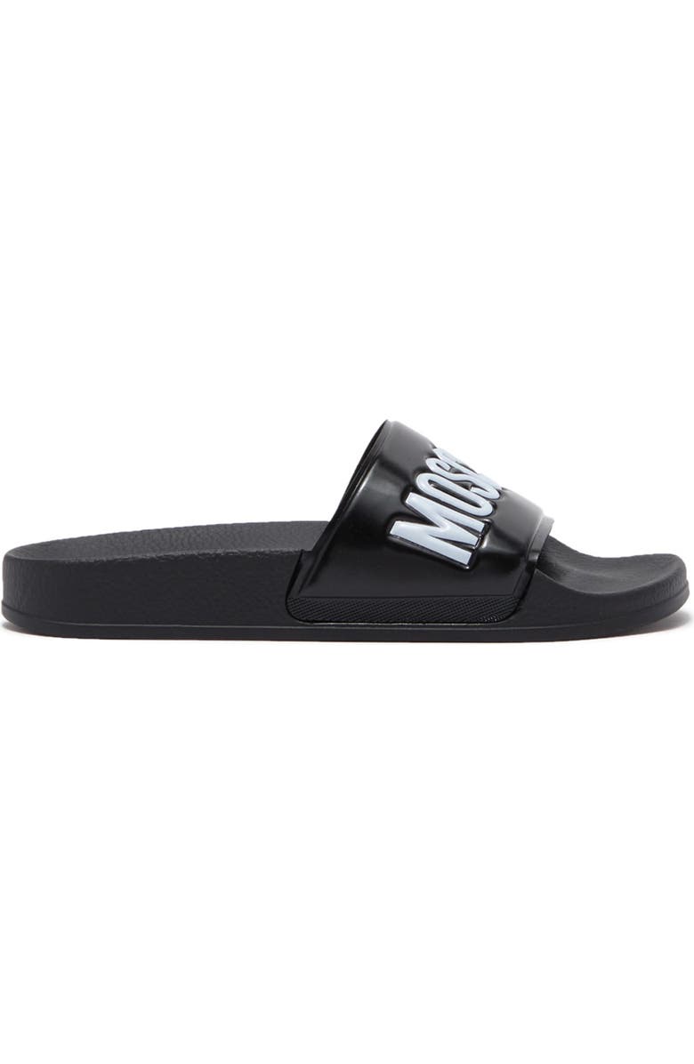 Moschino Logo Slide Sandal, Main, color,