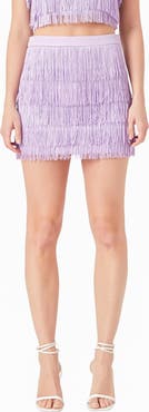 Endless Rose Tiered Fringe Miniskirt