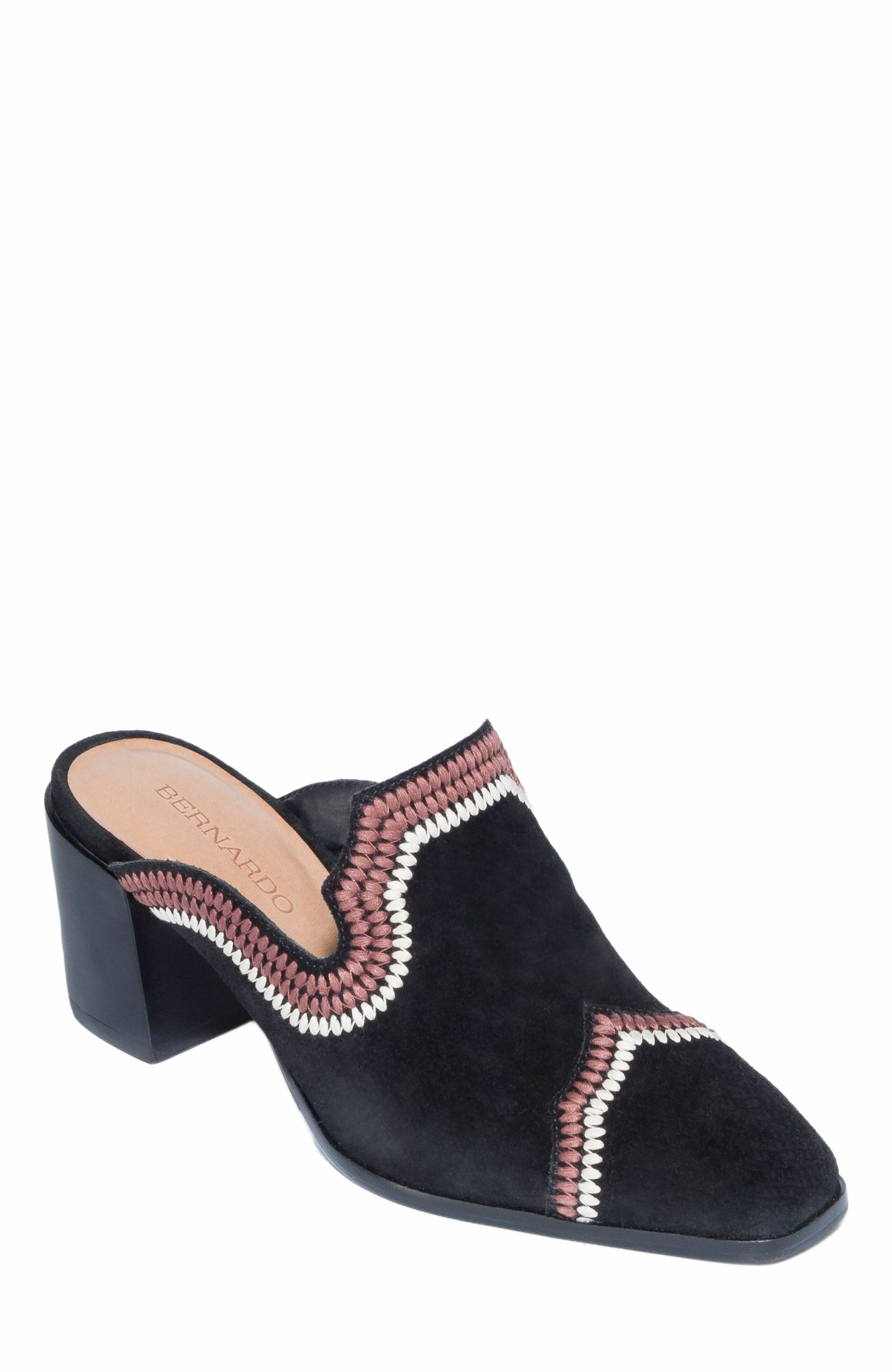 Bernardo Footwear Brooklyn Embroidered Mule, Alternate, color, 