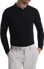 Reiss Trafford Long Sleeve Wool Polo Sweater