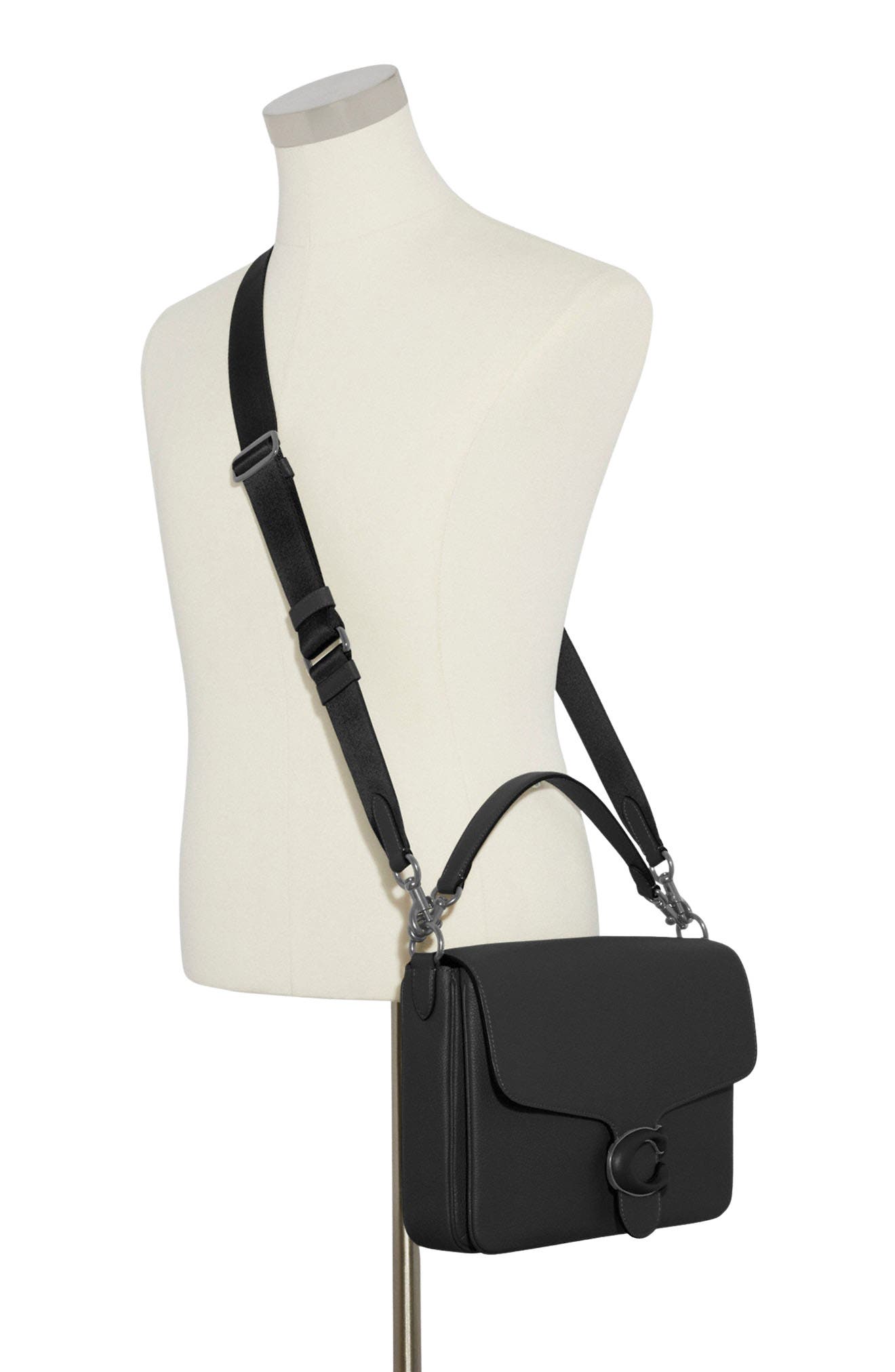 COACH Tabby Pebble Leather Messenger Bag, Alternate, color, 