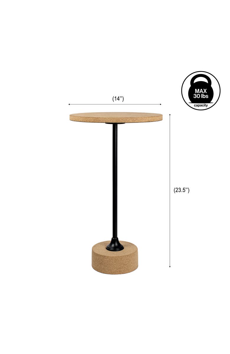 JONATHAN Y Calix Contemporary Minimalist Metal/Resin Round End Table, Alternate, color, Light Brown