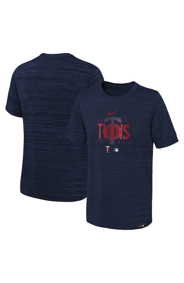 Nike Youth Nike Navy Minnesota Twins Authentic Collection Velocity Practice Performance T-Shirt, Main, color, 