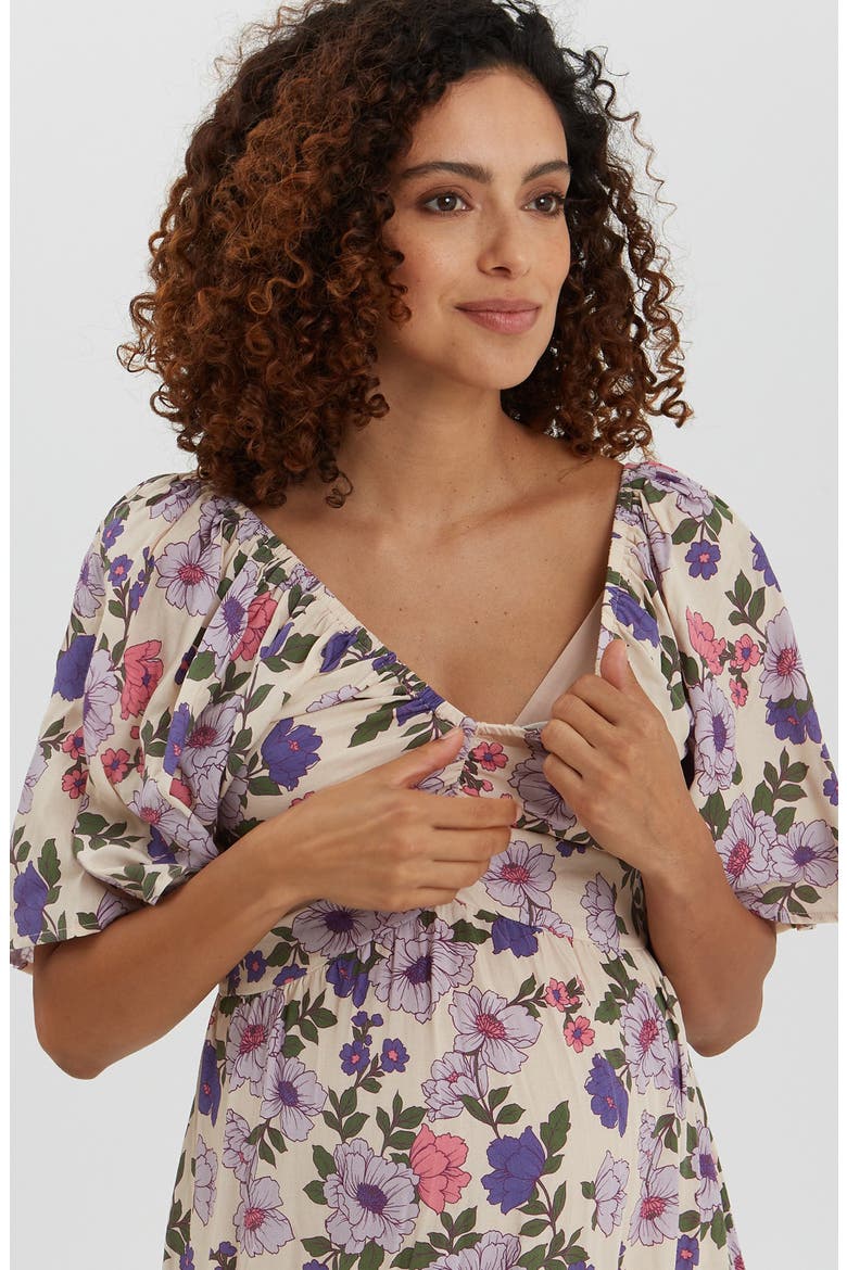 Gracie Maternity & Nursing Dress, Alternate, color, FLORA