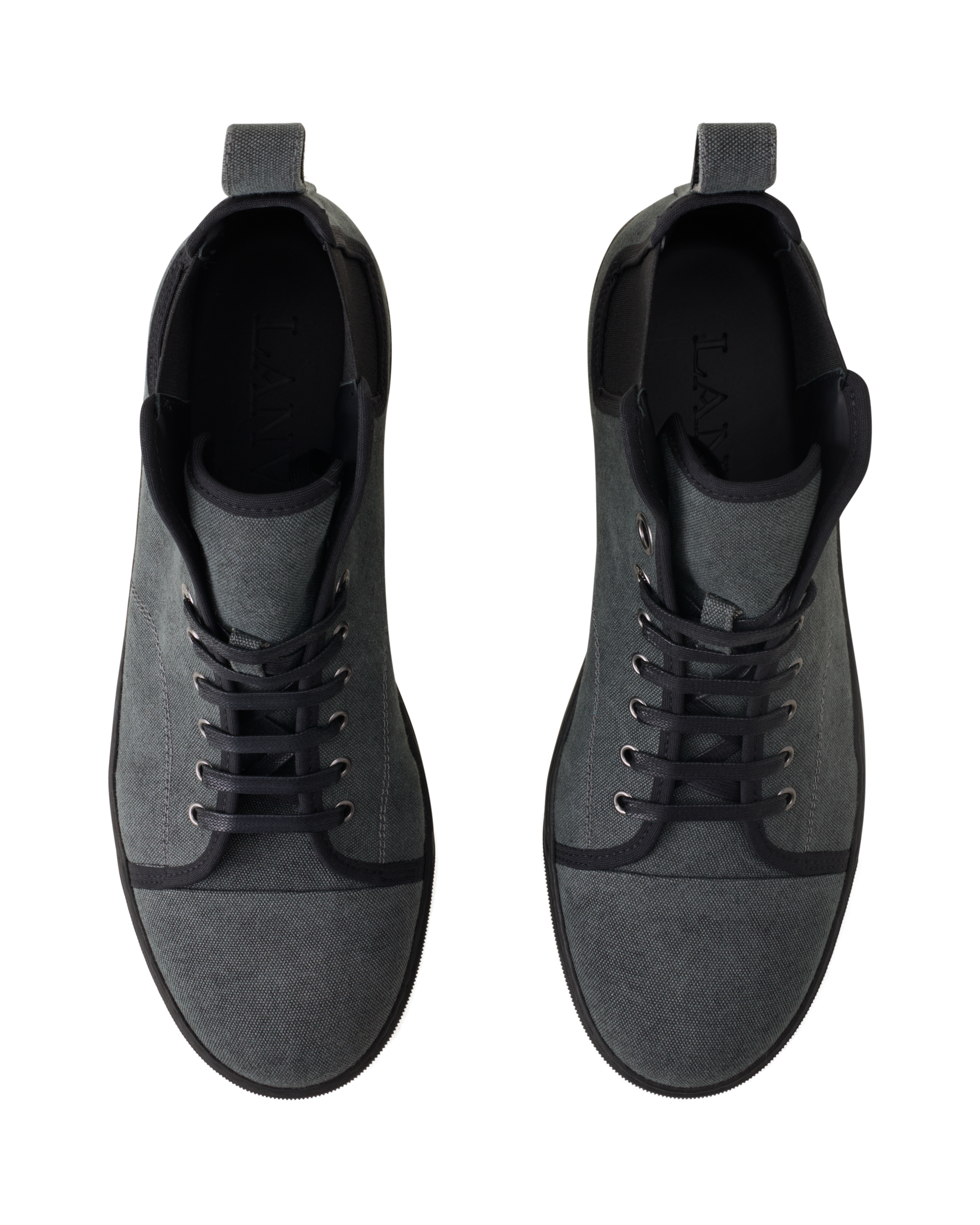 Lanvin Dbb1 High Top Canvas Sneakers, Alternate, color, Black/Anthracite