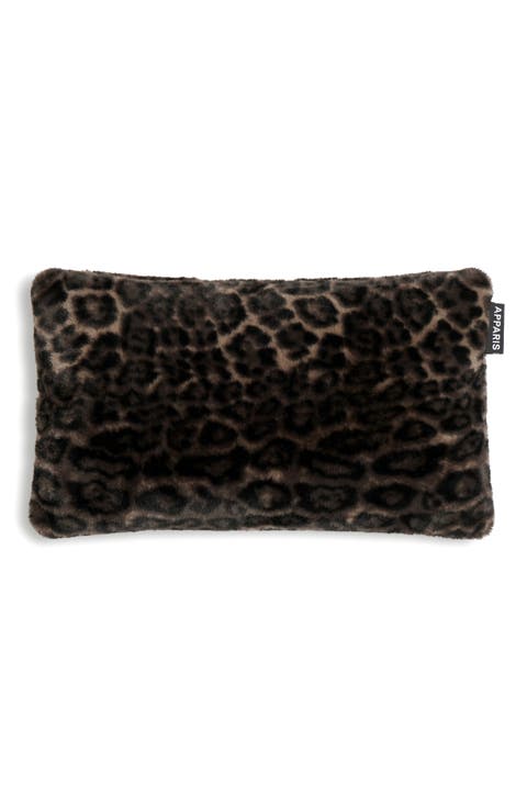 Cicly Leopard Faux Fur Accent Pillow