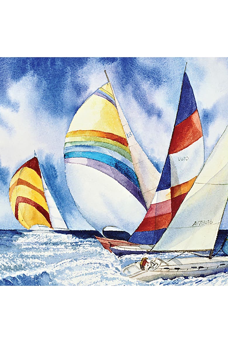 Sailboats by Kathleen Parr McKenna, 24 x 30 1000 Piece Puzzle, Alternate, color, Multicolored
