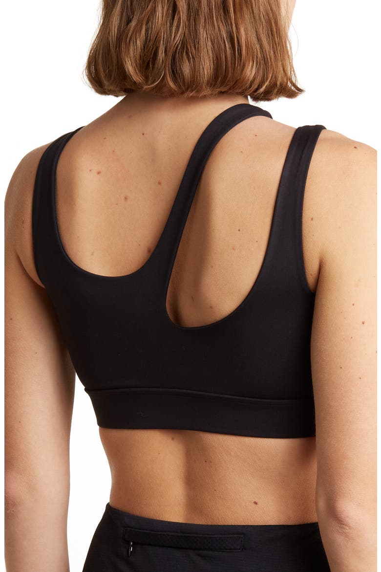 Medium Impact Cutout Sports Bra, Alternate, color, BLACK