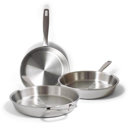 Alva Maestro 3-piece 5-ply Stainless Steel Frying Pan Set In Silver
