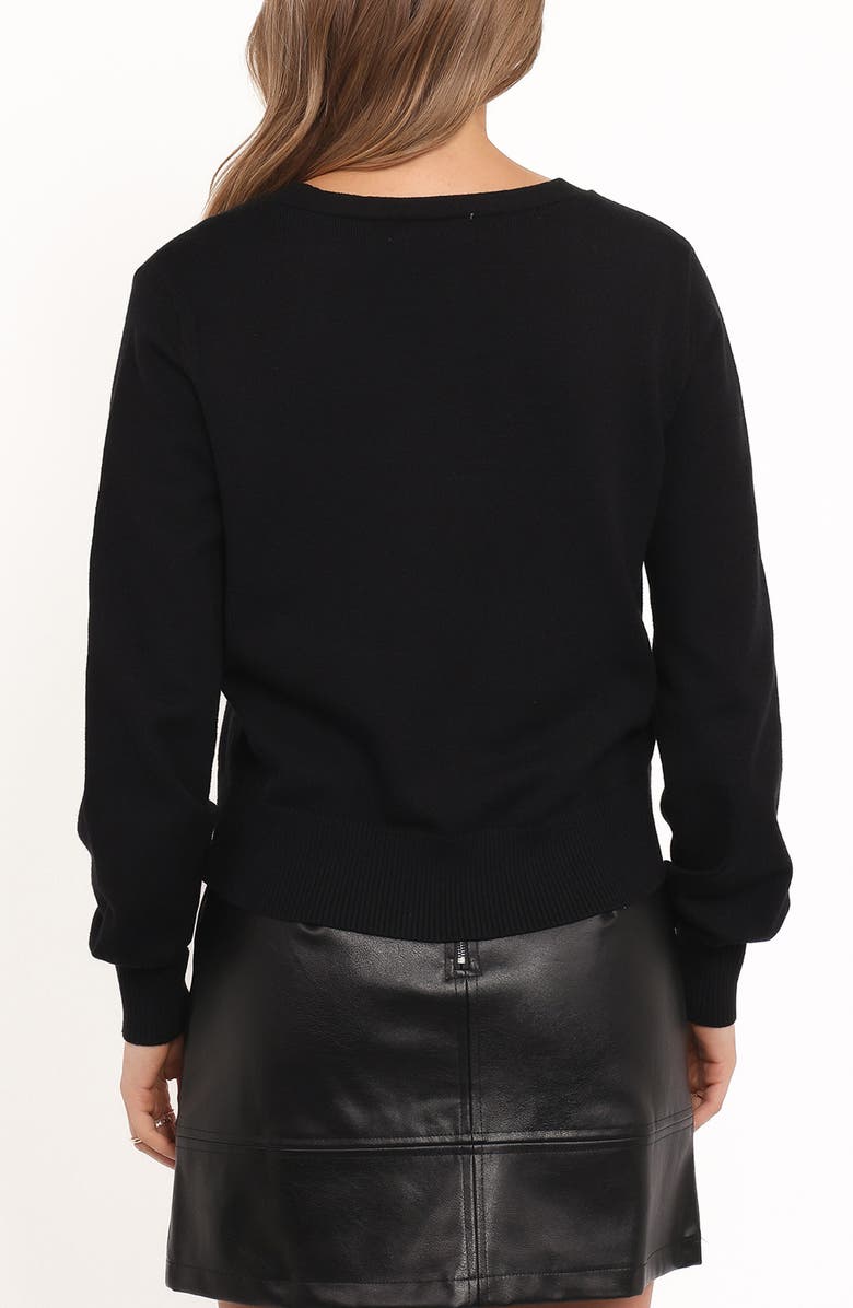 Petal & Pup Josey Bow Button Cardigan, Alternate, color, Black