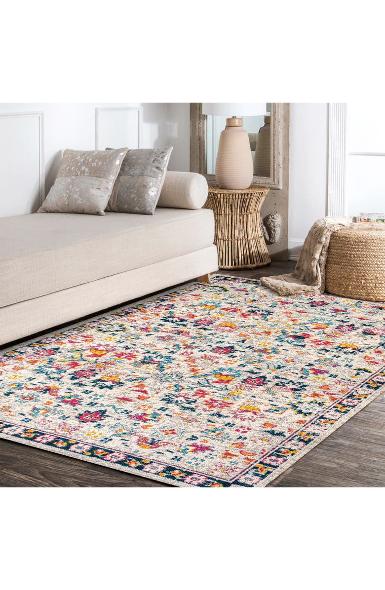 JONATHAN Y Modern Persian Boho Floral Area Rug, Alternate, color, Beige/Multi