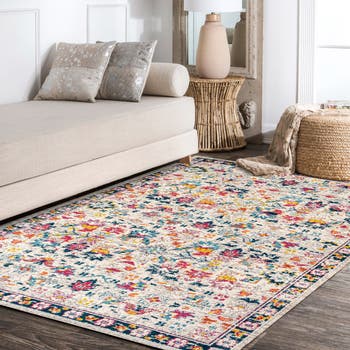 Modern Persian Boho Floral Area Rug