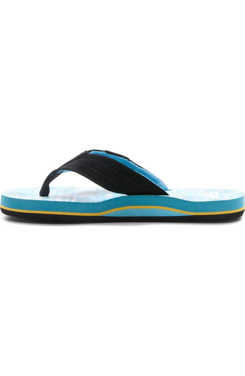 Quiksilver Kids' Moncata Layback Flip Flop, Alternate, color, Black/ Multi