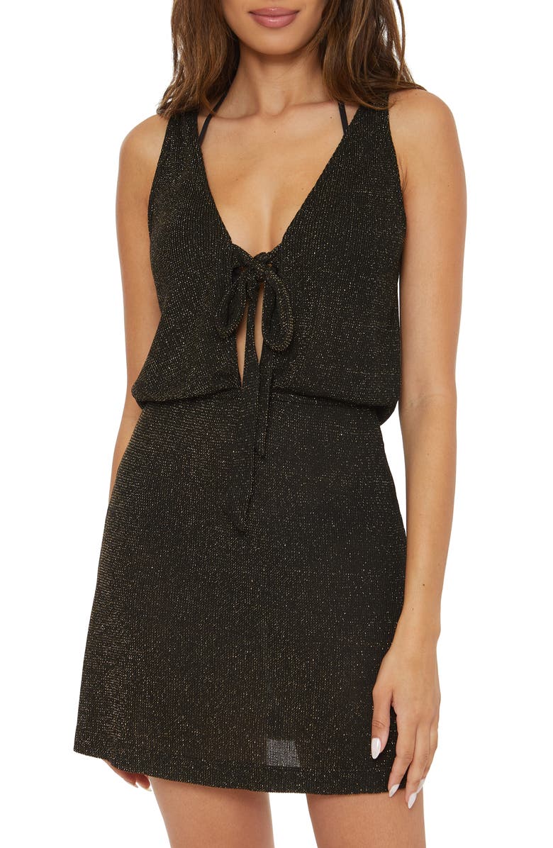 Becca Gilded Metallic Cover-Up Sheath Dress, Alternate, color, 