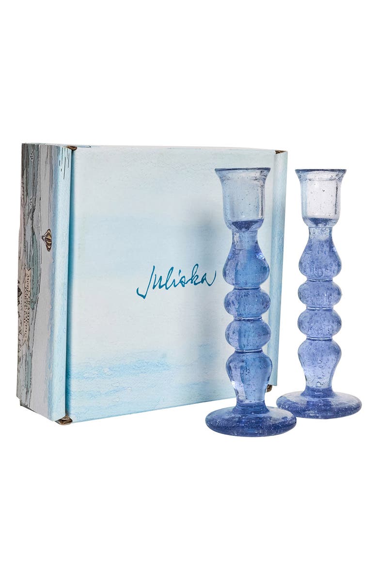 Juliska Provence Set of 2 Candlesticks, Alternate, color, Chambray