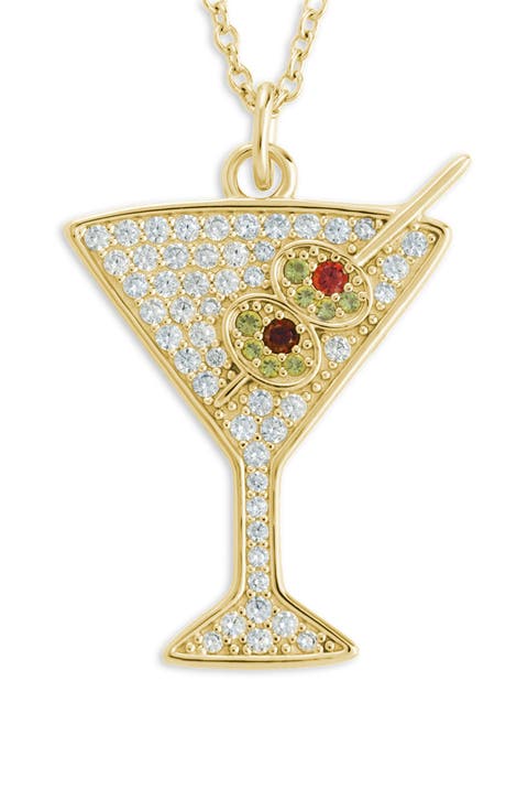 Pavé Dirty Martini Pendant Necklace