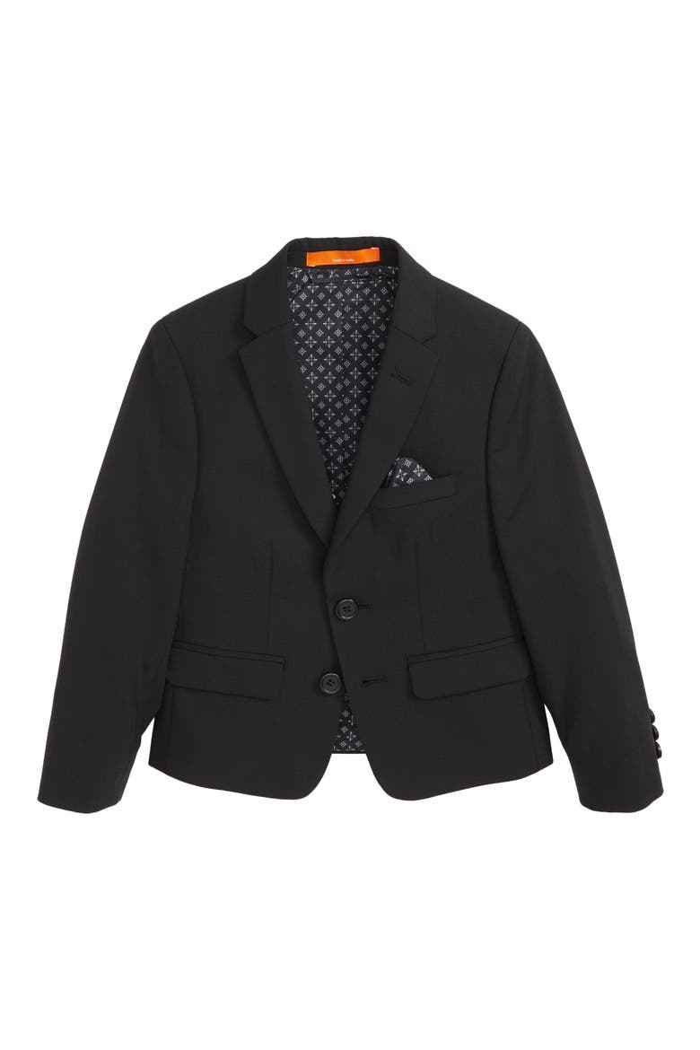 Solid Wool Blend Sport Coat, Main, color, BLACK
