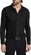 John Varvatos McGiles Piqué Knit Button-Up Shirt