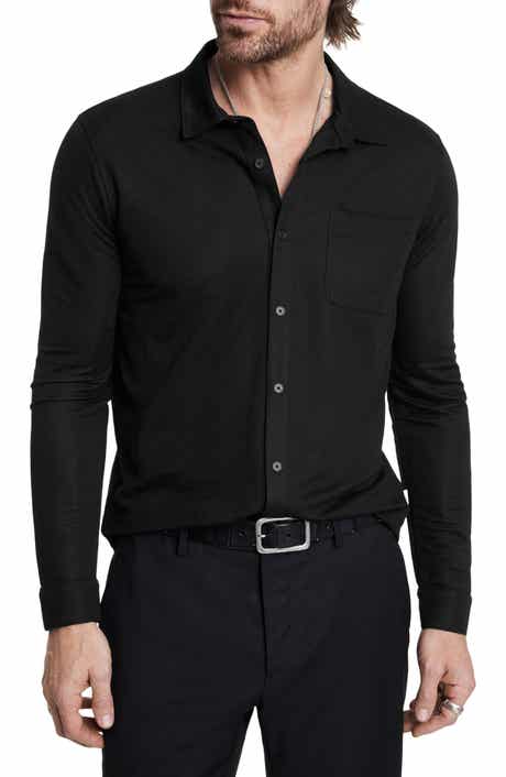 John Varvatos McGiles Piqué Knit Button-Up Shirt